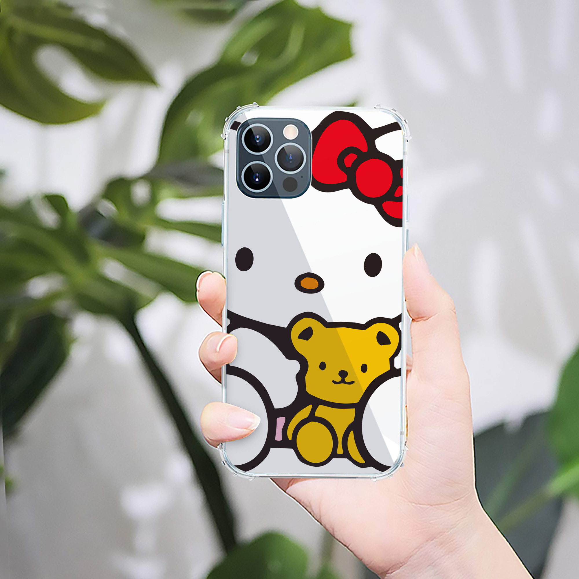 （画像用） Hello Kitty ハローキティ 【iPhone 12シリーズ対応】透明スマホケース（クリアソフトケース）